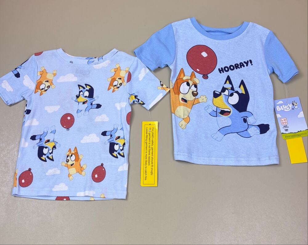 Bluey Girls 4T Pajama Set 2 Pc Blue Bingo Short Sleeve Sleepwear NWT